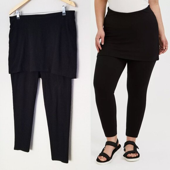 Torrid Black Skirted Leggings Layered Plus Size 2X Stretchy Comfy High Waist - Picture 4 of 14